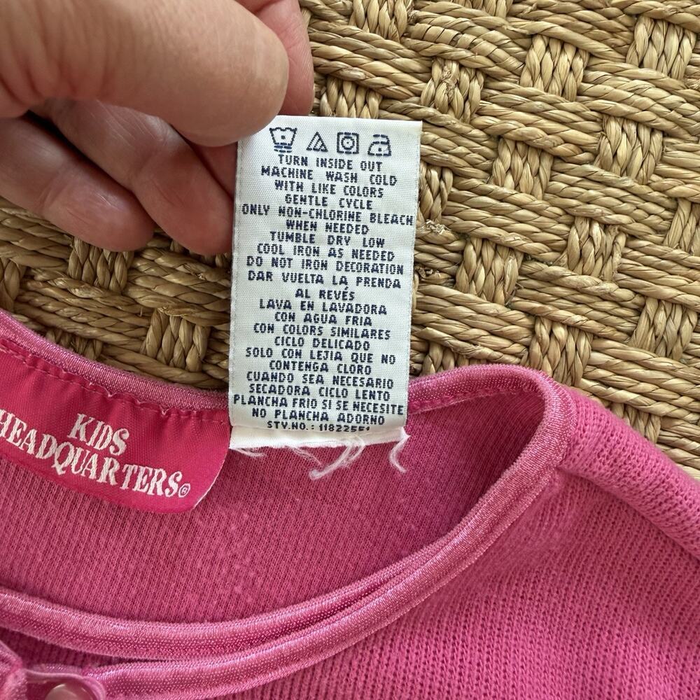 Vintage Kid’s Headquarters Girl’s Pink Sweater Top Size 6 With Embroidery Heart - Picture 6 of 11